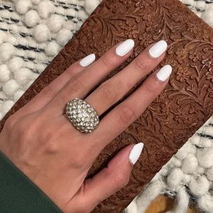 Silver Stud Jeweled Ring